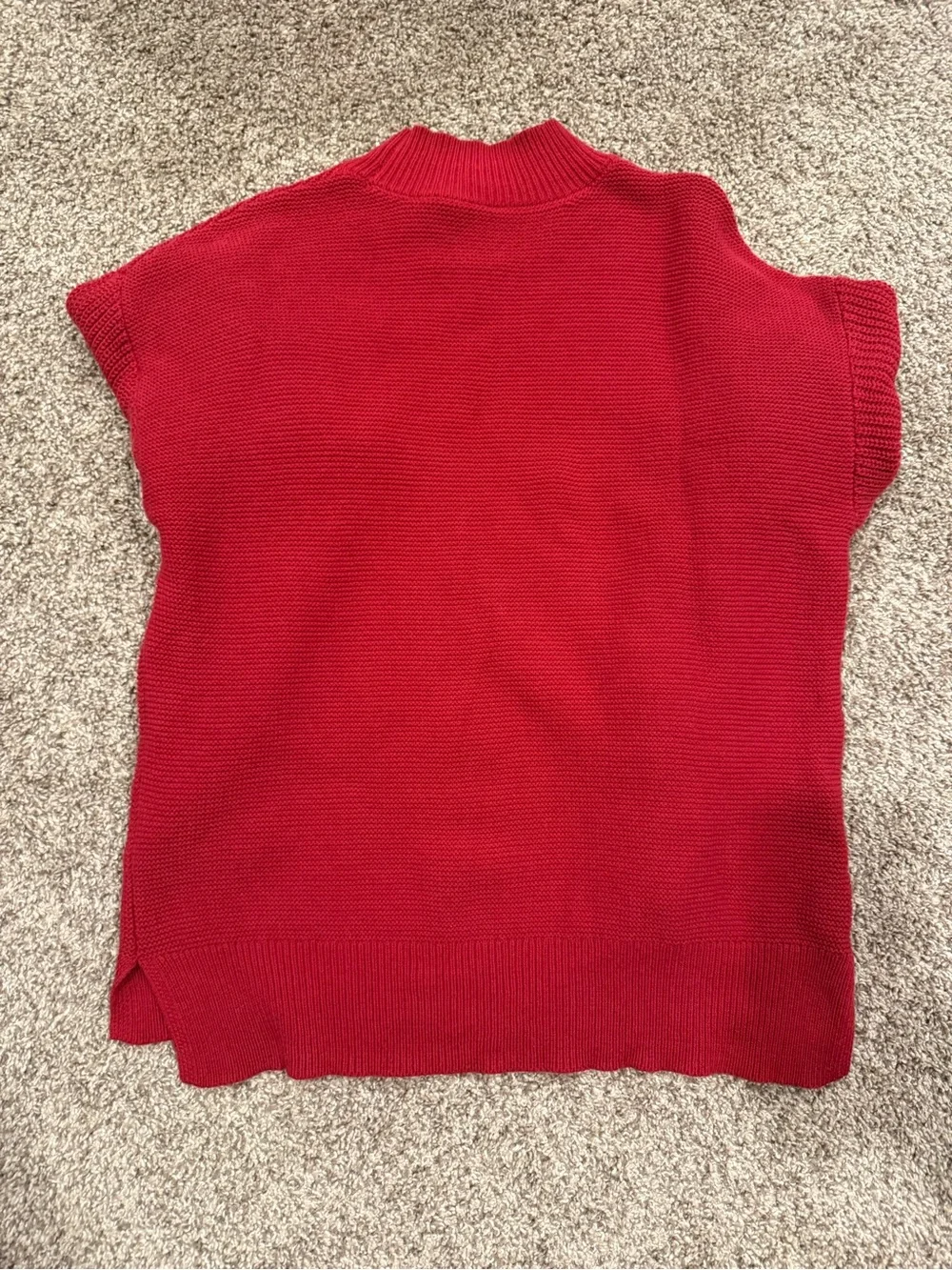 Women’s Red Knit Mock-Neck Sweater